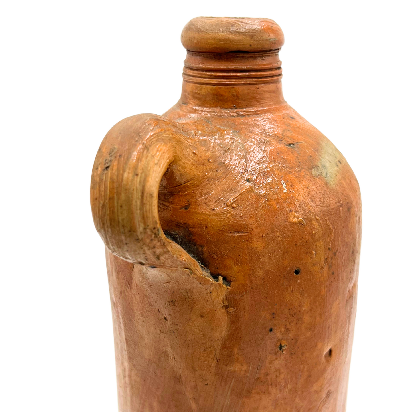 antique European stoneware bottle
