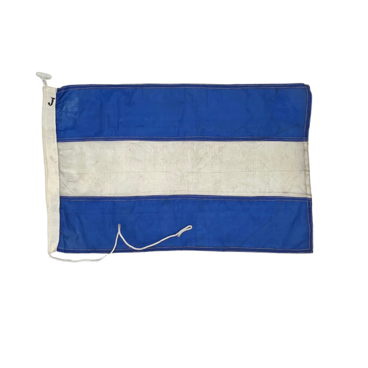 vintage nautical signal flag - letter J