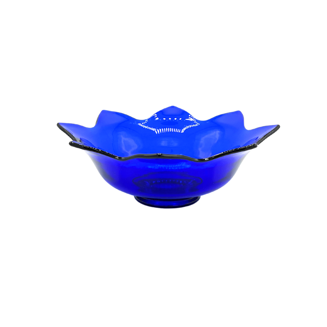 vintage cobalt blue glass bowl