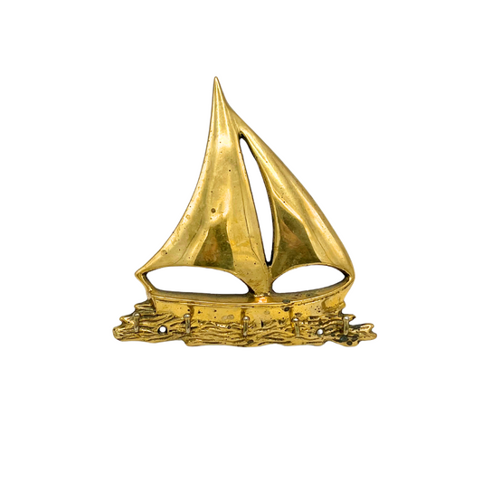 vintage brass sailboat key holder