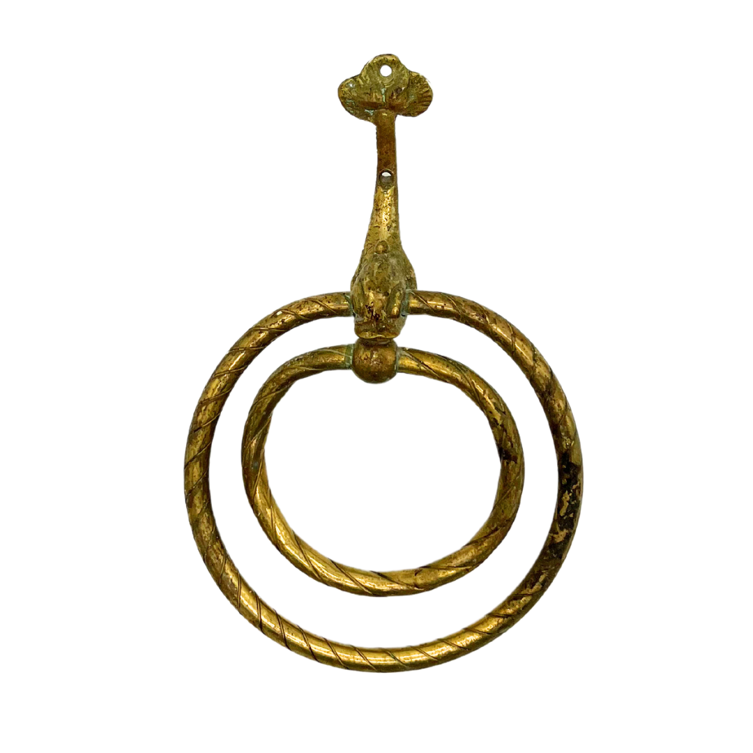 salvaged brass fish towel ring