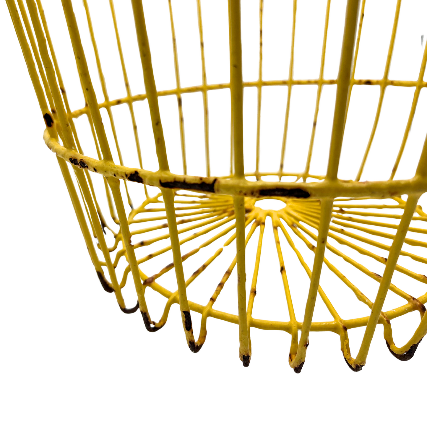 salvaged yellow clam basket
