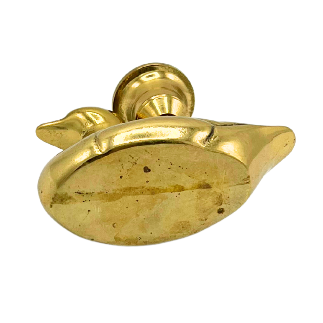 vintage brass duck candle holder