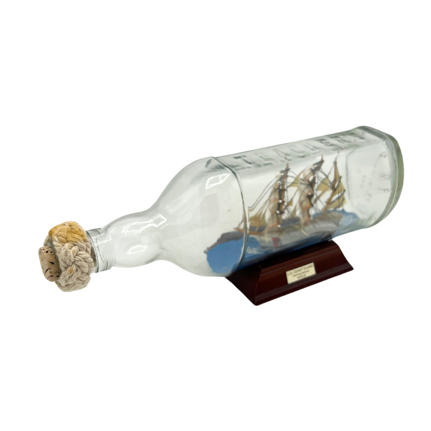 vintage Coast Guard Eagle ship in a bottle