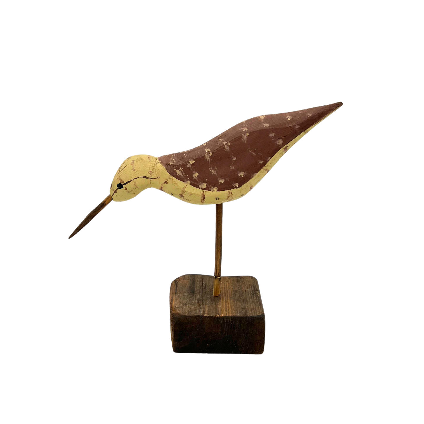 carved wooden shore bird decoy