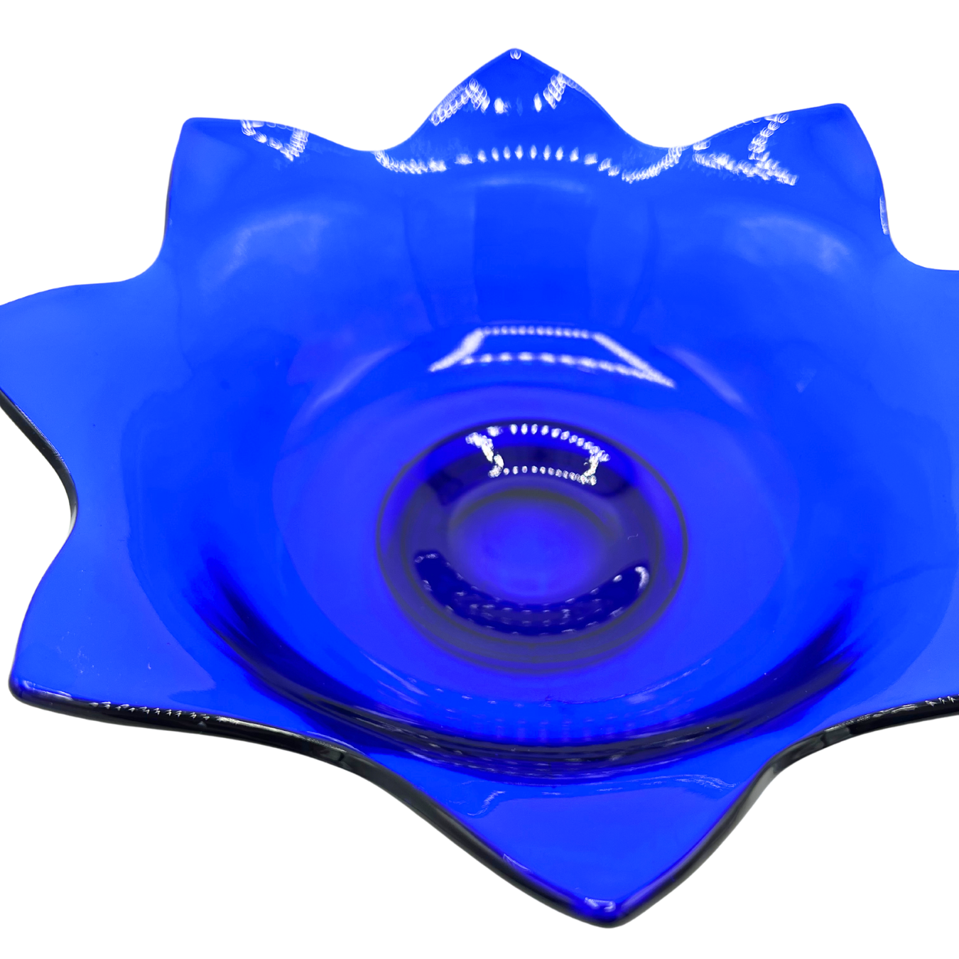 vintage cobalt blue glass bowl