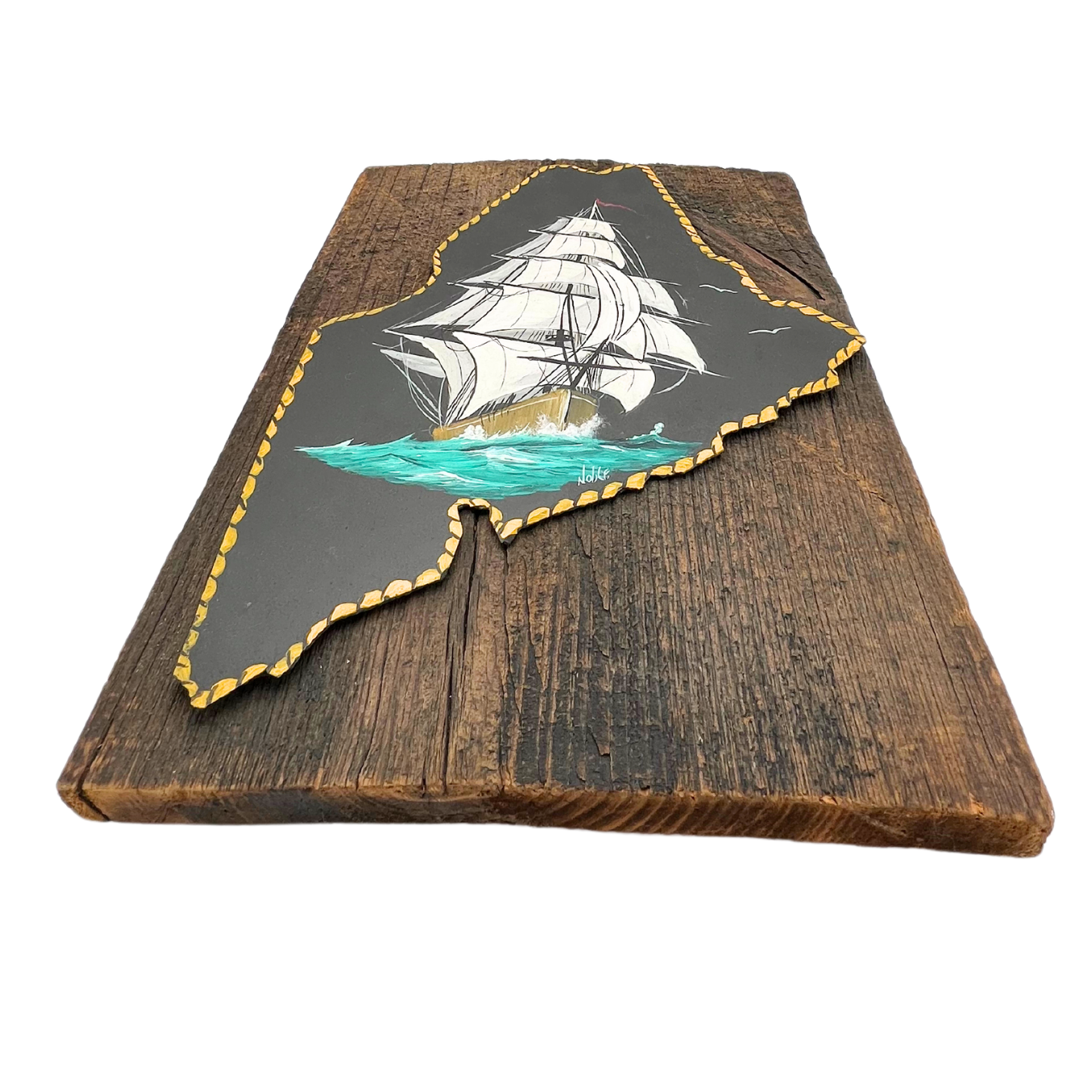 vintage Maine slate wall hanging