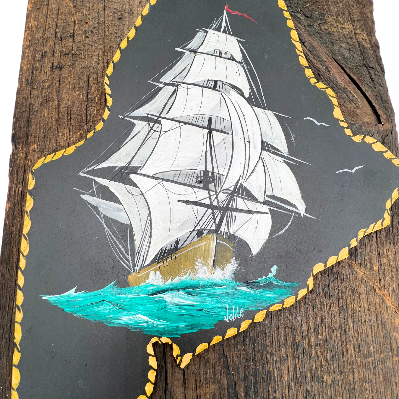 vintage Maine slate wall hanging