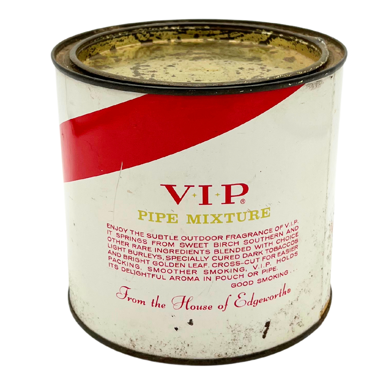 mid-century VIP tobacco tin