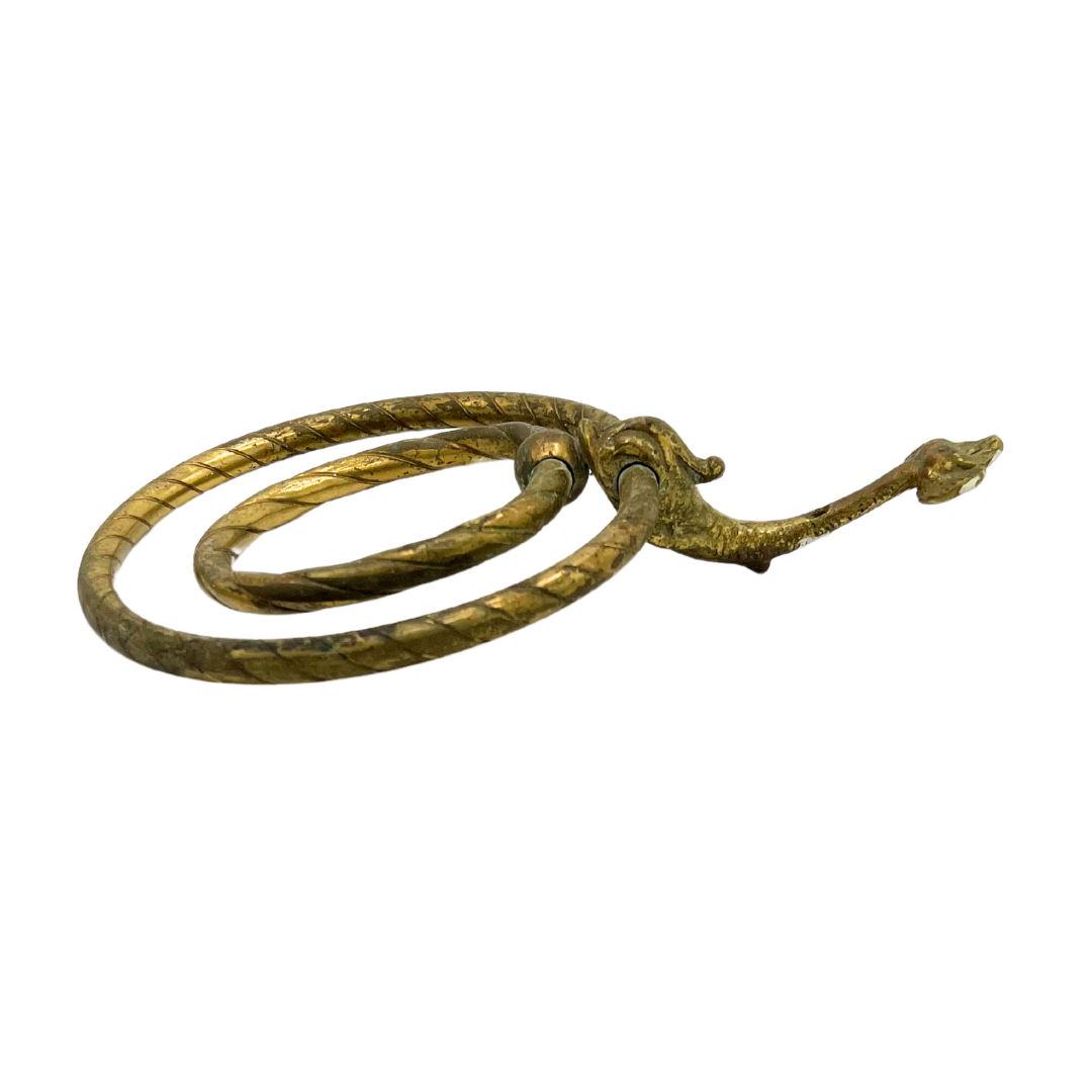 salvaged brass fish towel ring