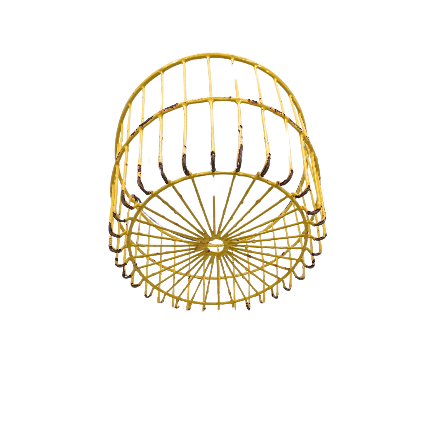 salvaged yellow clam basket