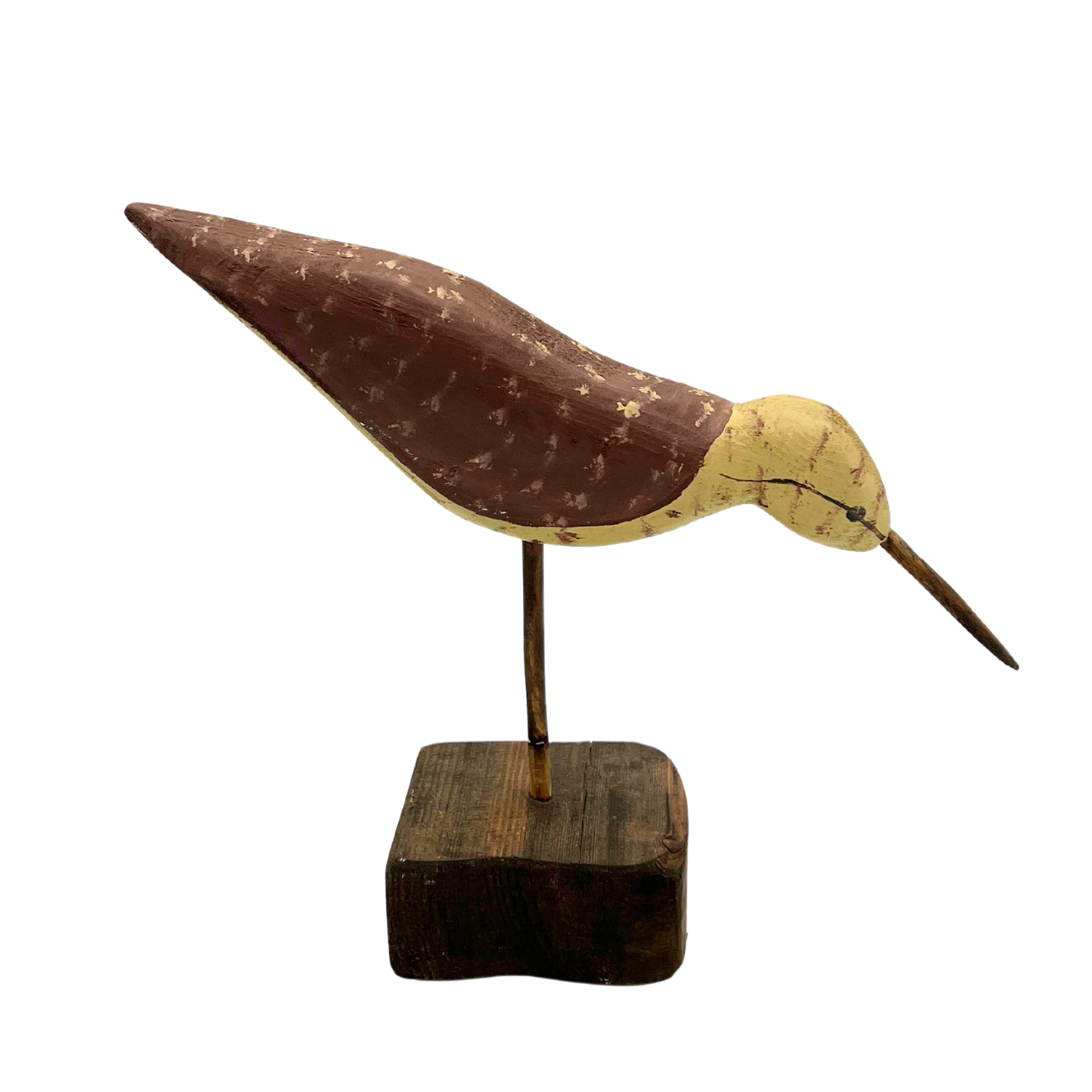 carved wooden shore bird decoy