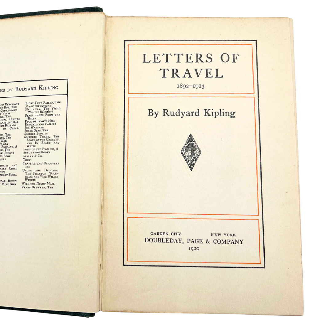 1920 book: Letters of Travel