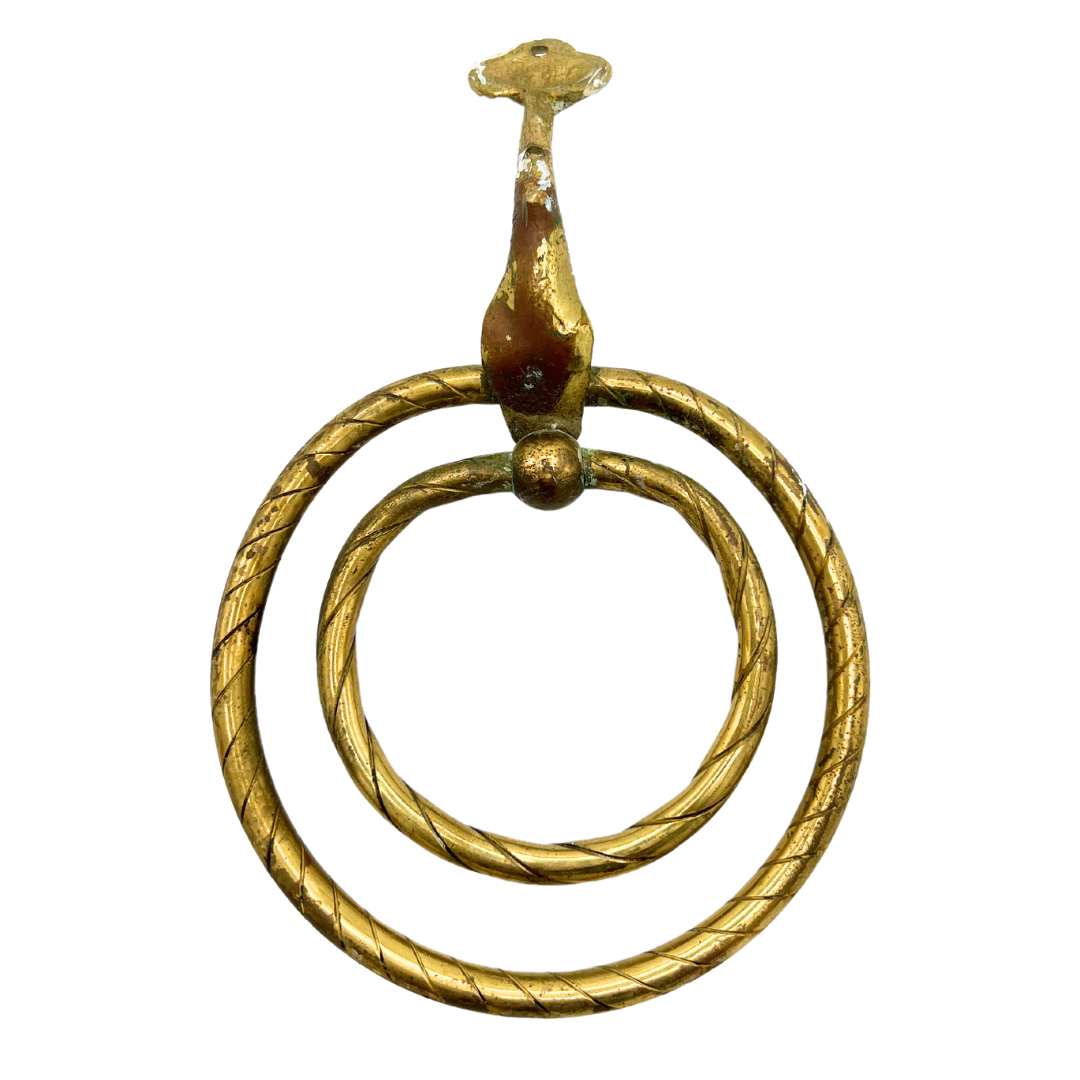 salvaged brass fish towel ring