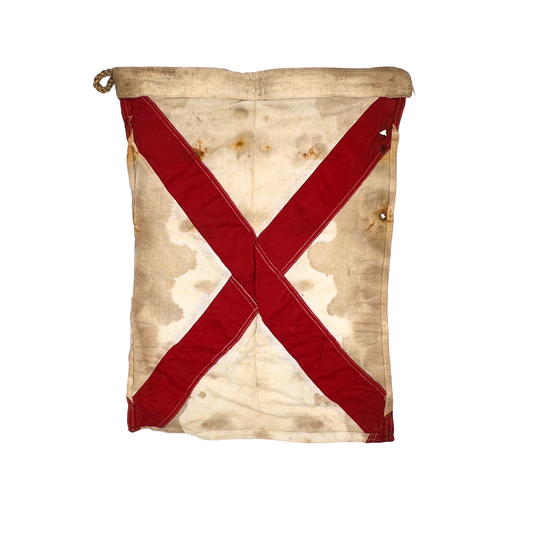 vintage cotton nautical signal flag - letter V