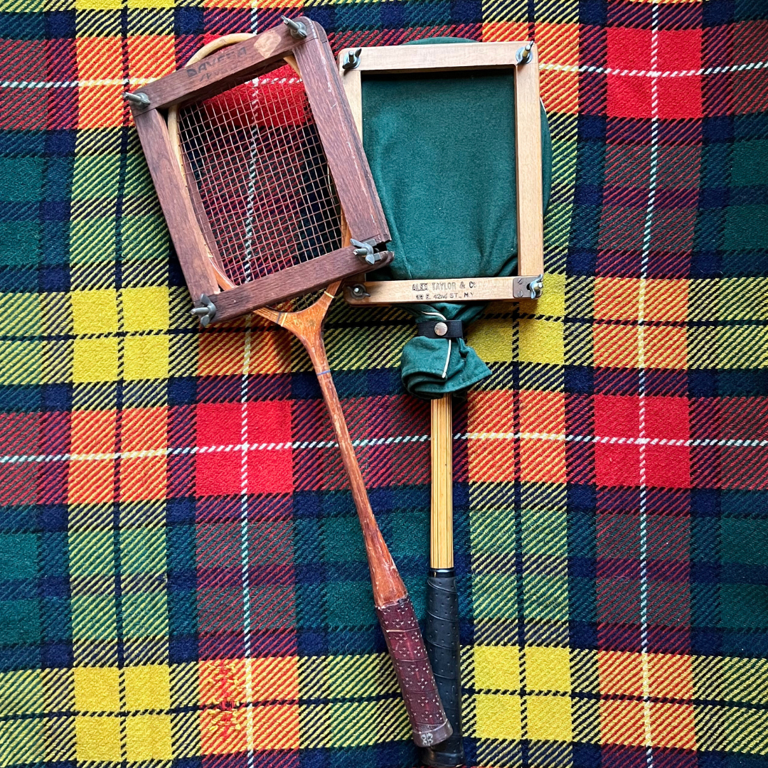 vintage Bancroft badminton racquet with wooden frame