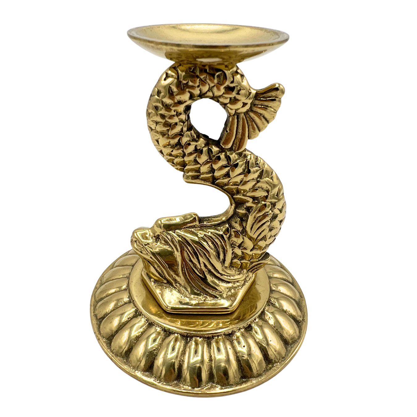 brass fish candle holder