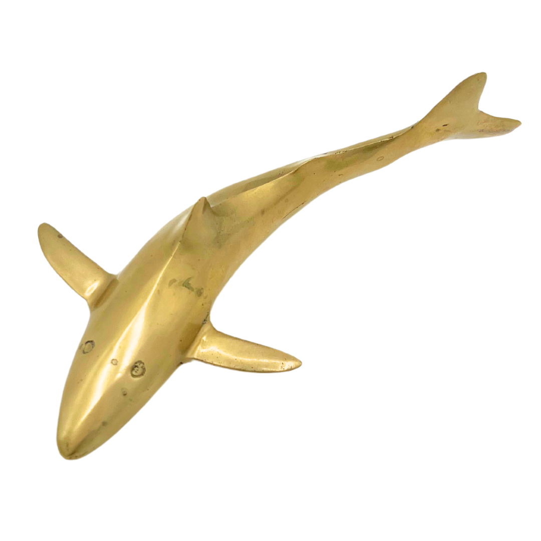 vintage brass shark