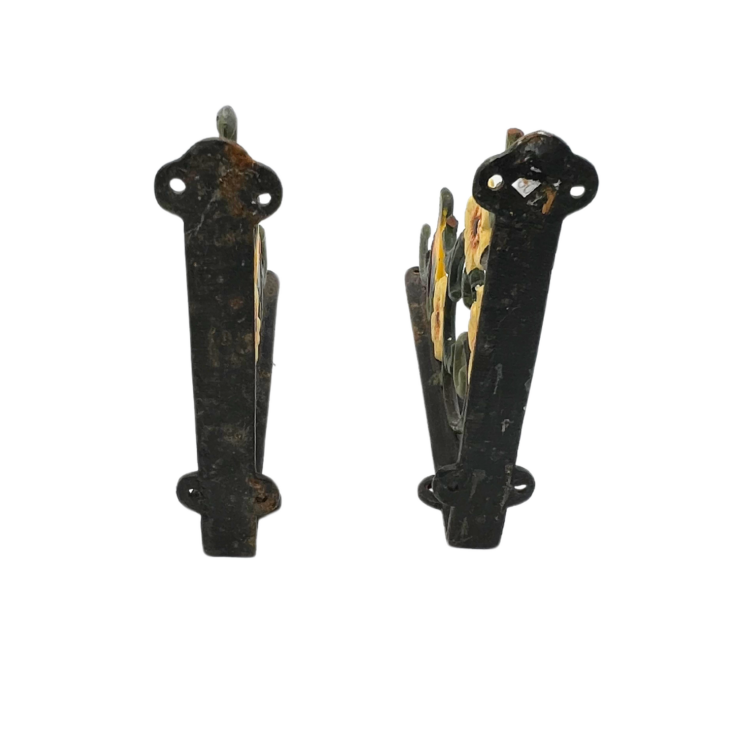 pair of vintage floral cast iron shelf brackets