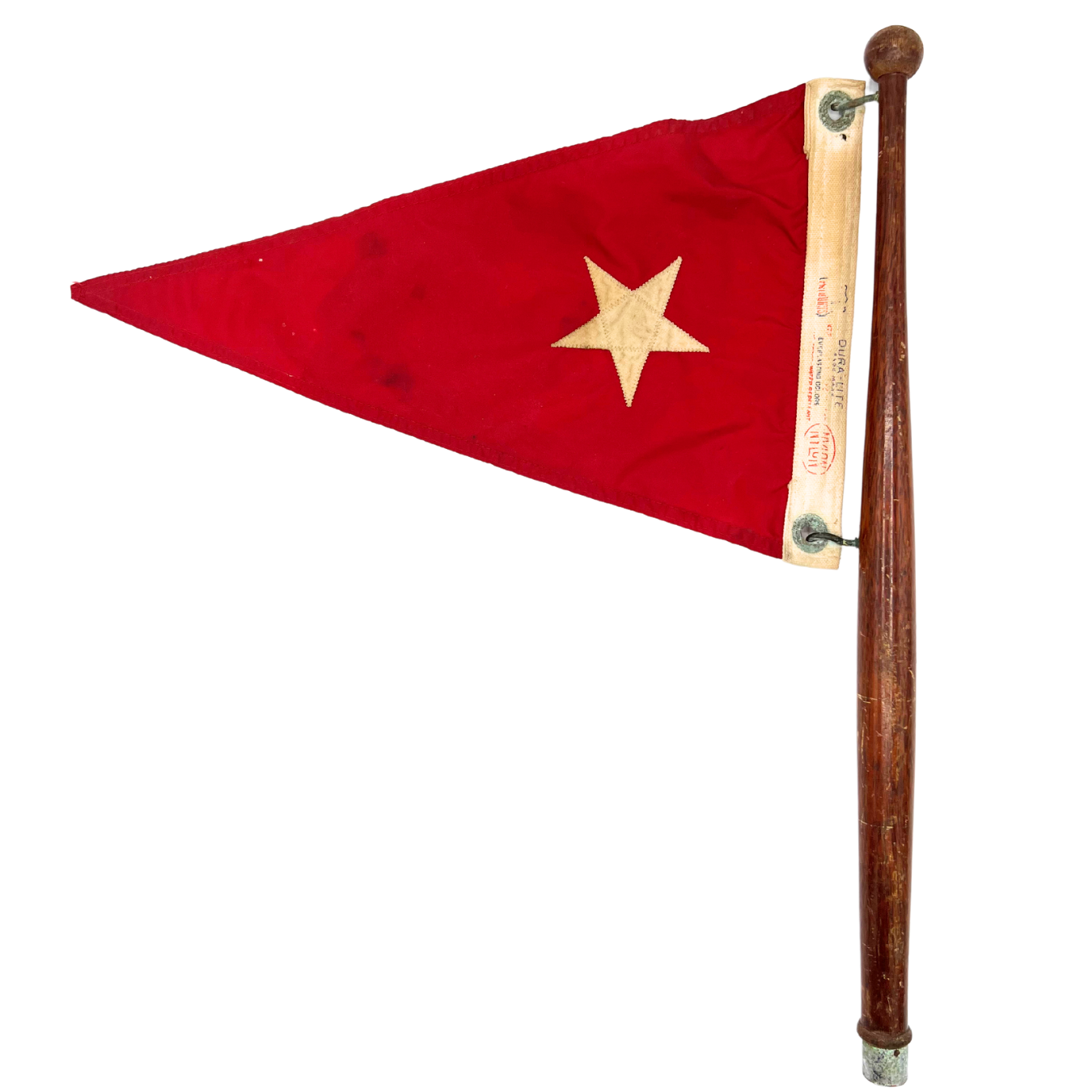 vintage star burgee on teak pole