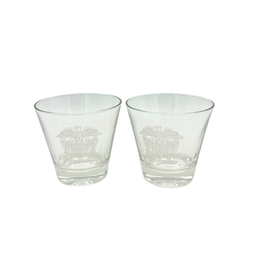 pair of vintage Navy whiskey glasses