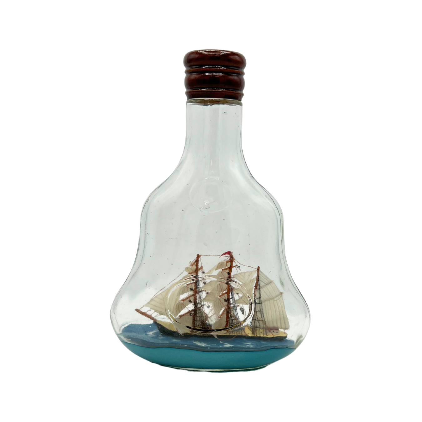 vintage vertical ship in a bottle