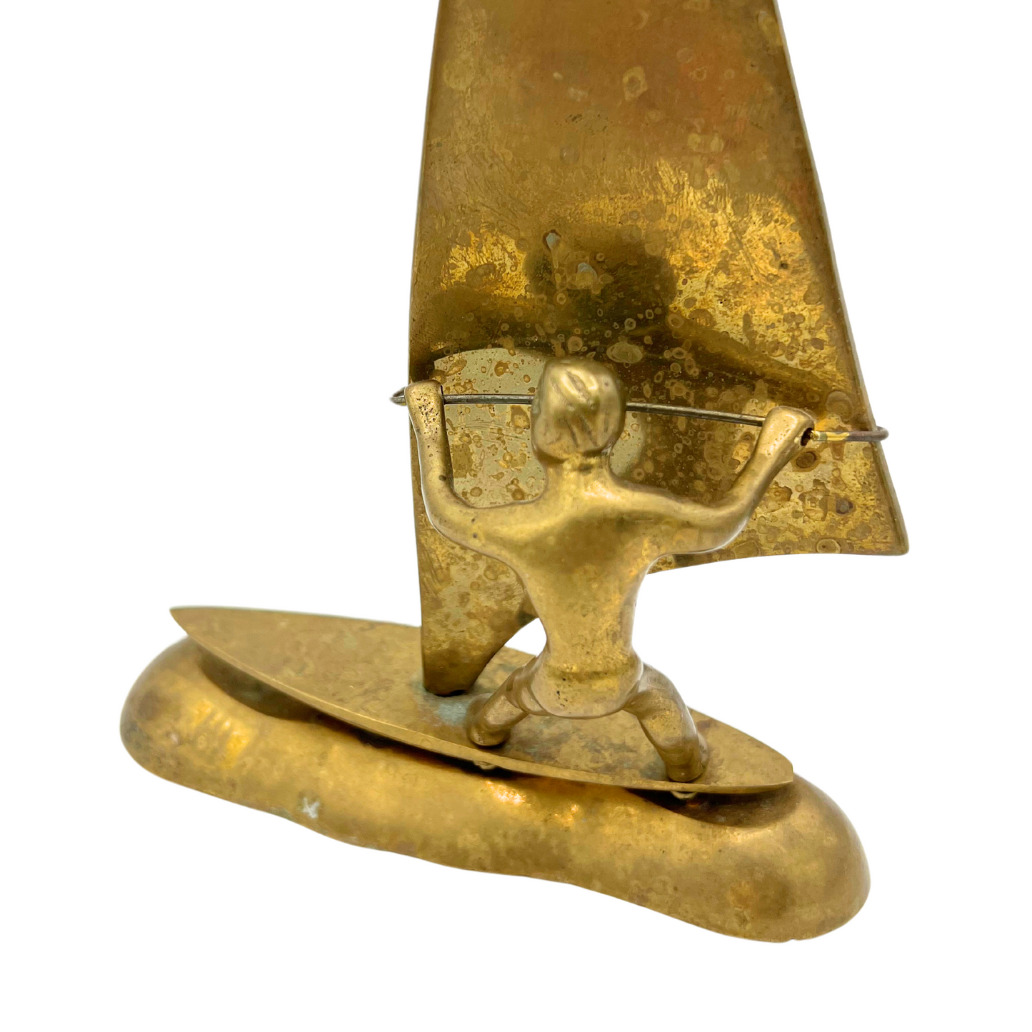 vintage brass windsurfer