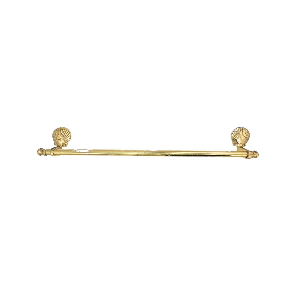 salvaged brass shell towel bar