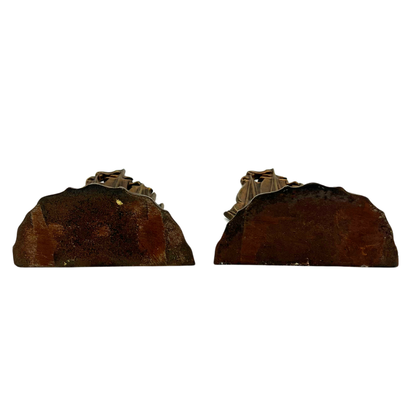 pair of vintage iron ship bookends