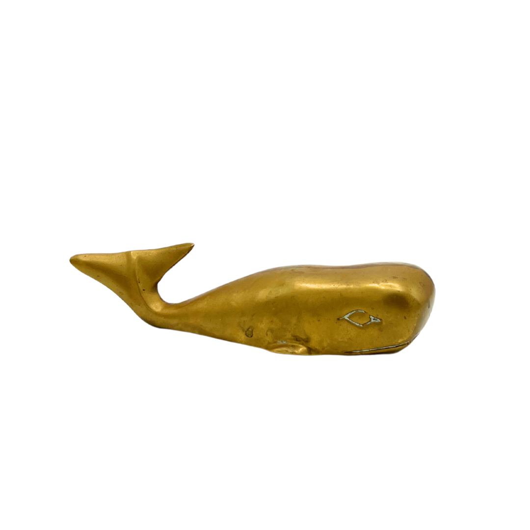 vintage brass whale