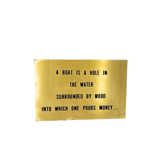 vintage brass boat plaque