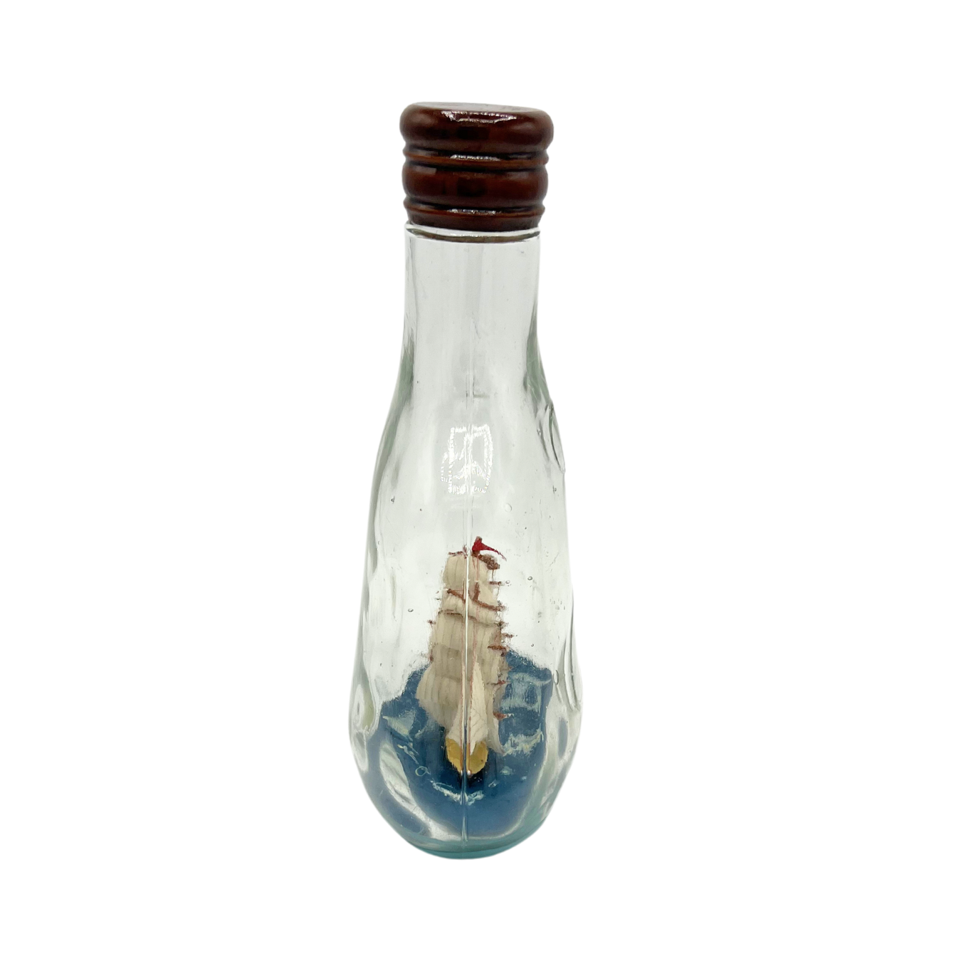 vintage vertical ship in a bottle