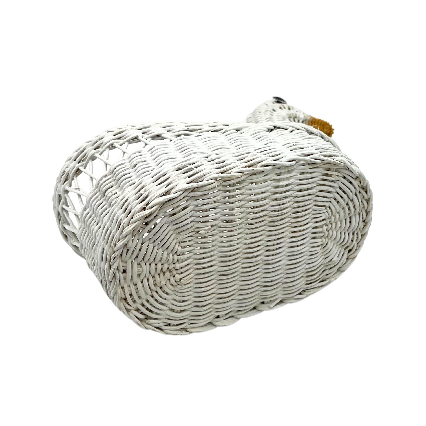 vintage white duck wicker basket
