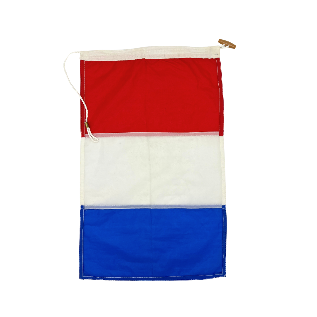 salvaged nautical signal flag - letter T