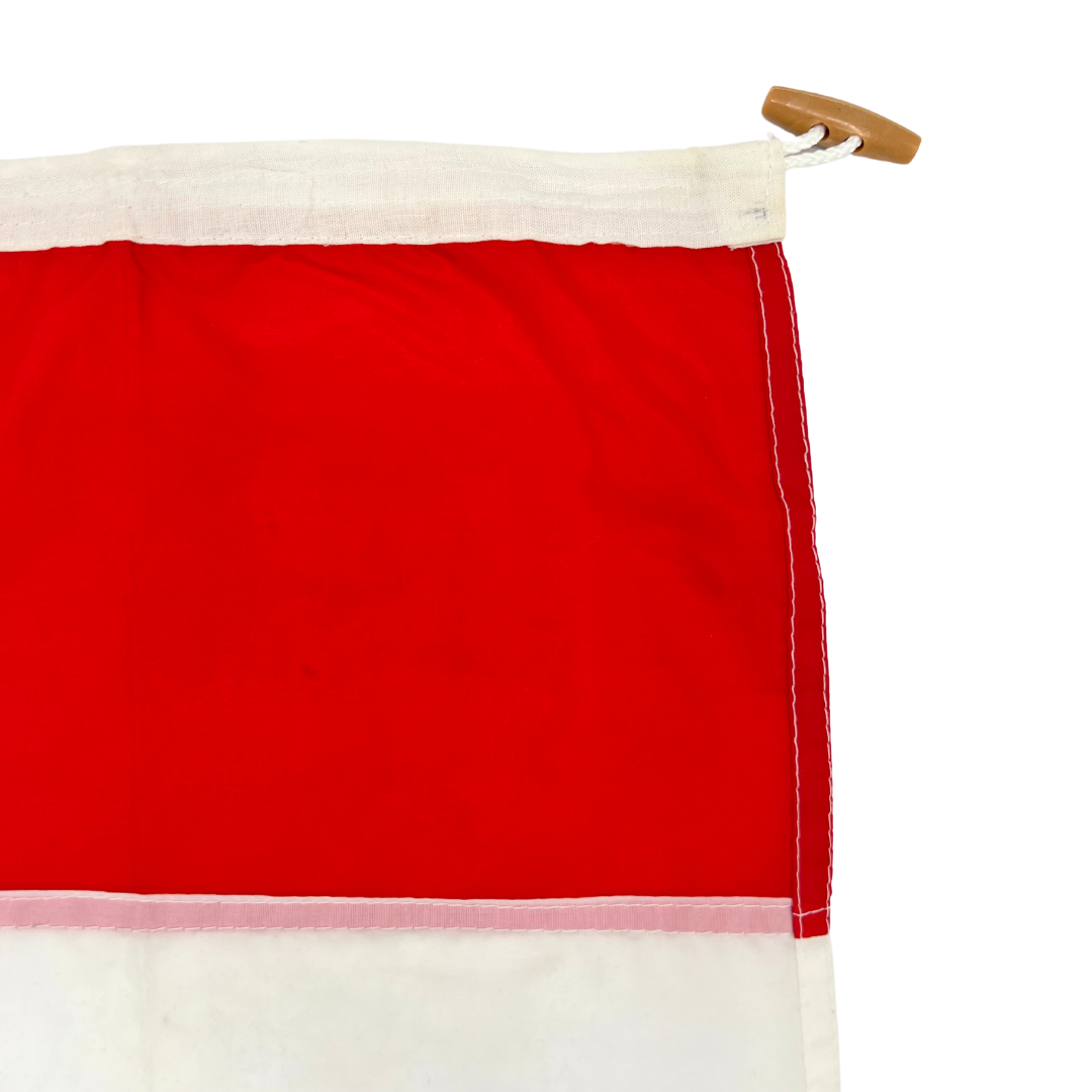 salvaged nautical signal flag - letter T