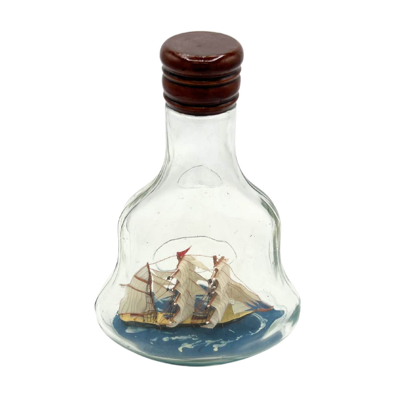 vintage vertical ship in a bottle