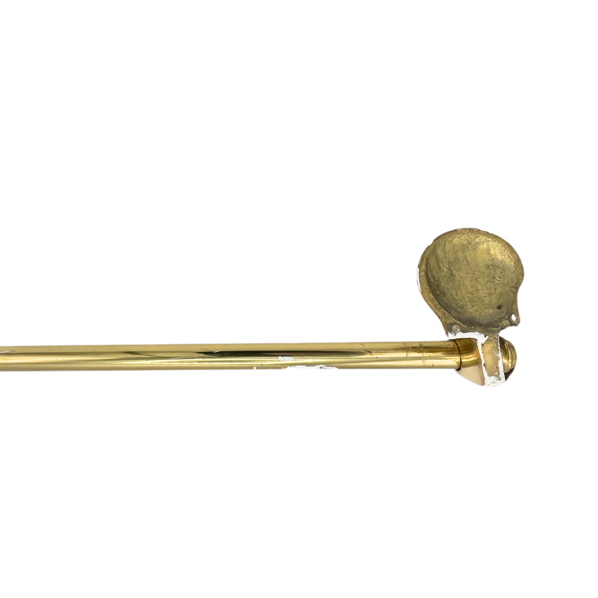 salvaged brass shell towel bar