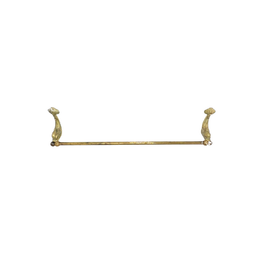 salvaged brass fish towel bar