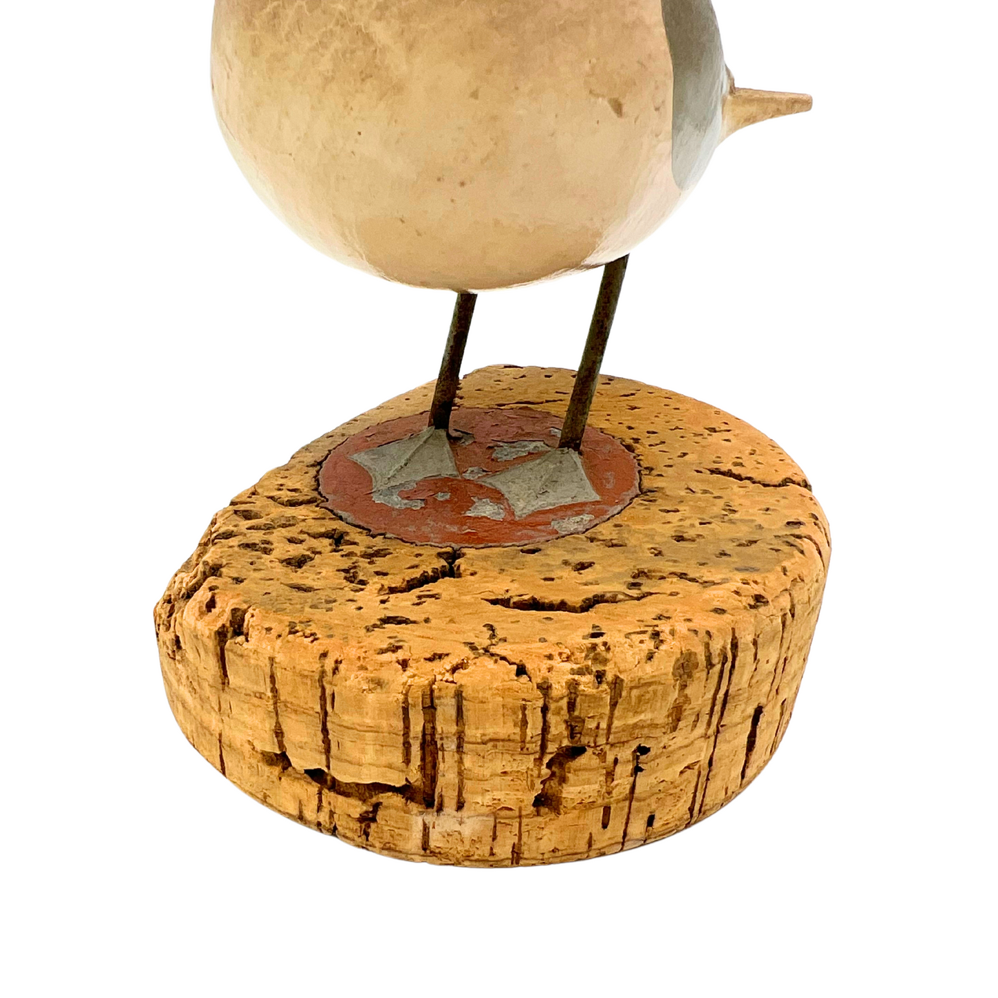 vintage wooden seagull on cork base