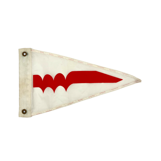 vintage red and white burgee