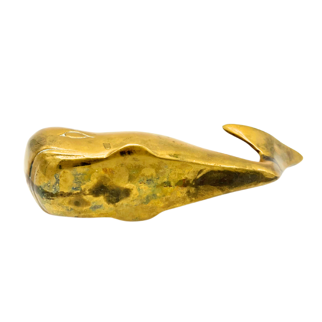 vintage brass whale