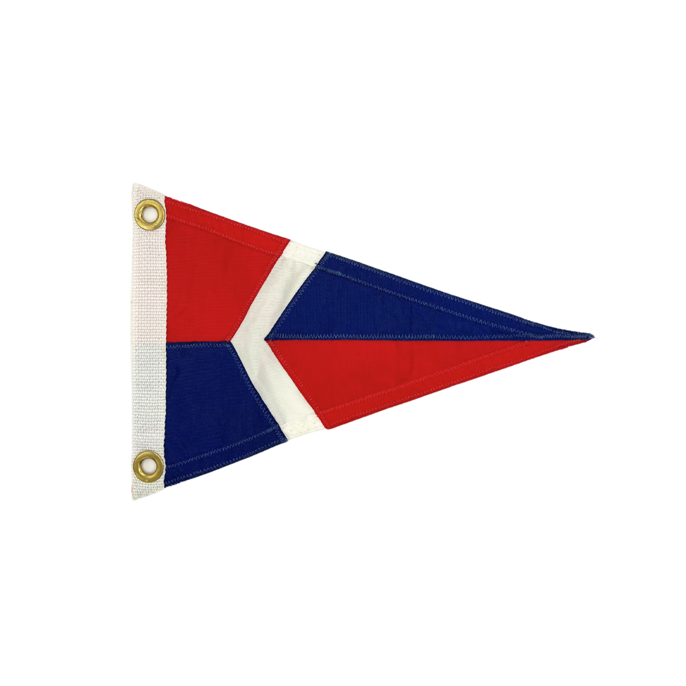 red, white, and blue burgee