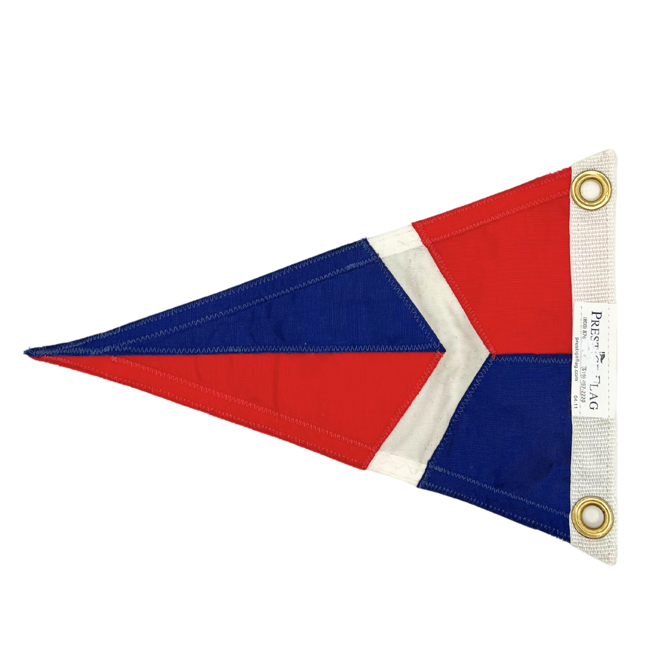 red, white, and blue burgee