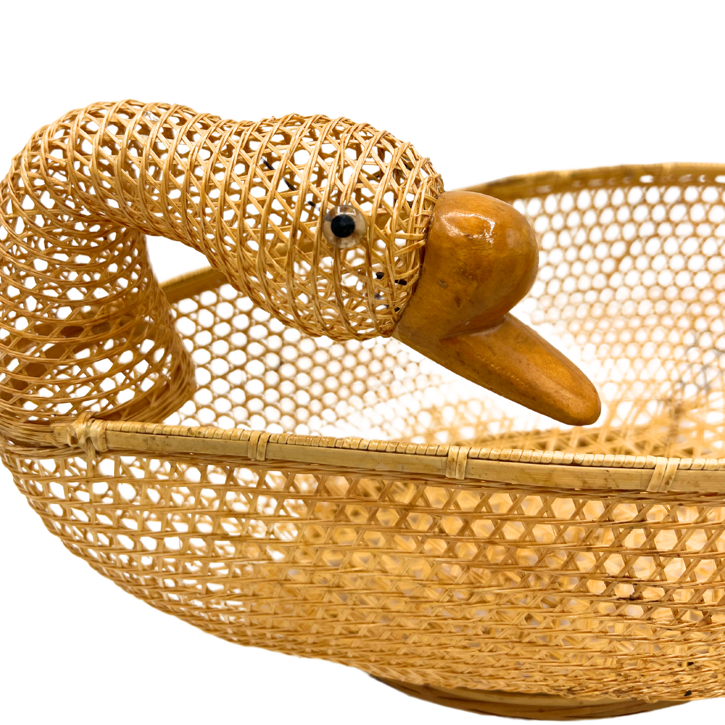 vintage woven goose basket