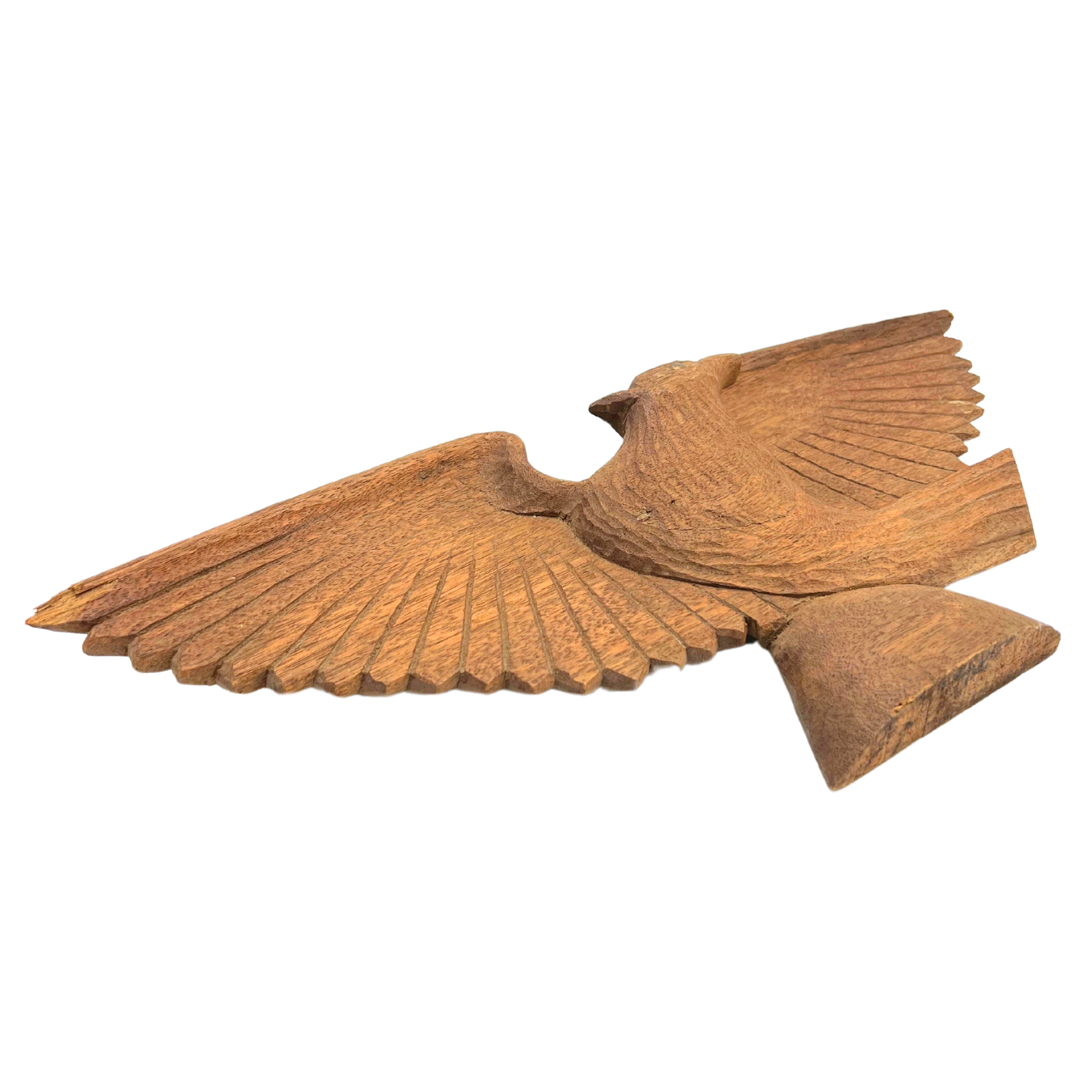 vintage carved wooden eagle wall hanging