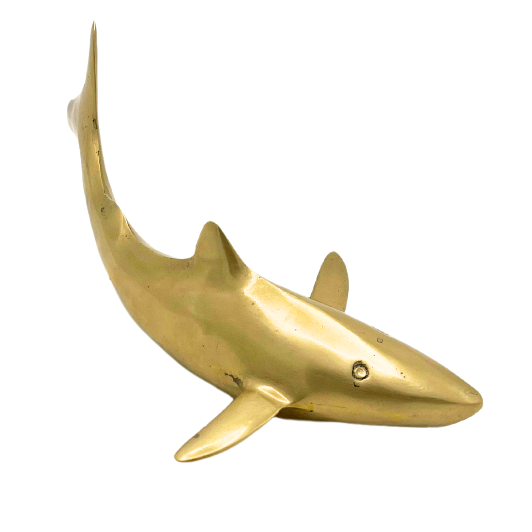 vintage brass shark