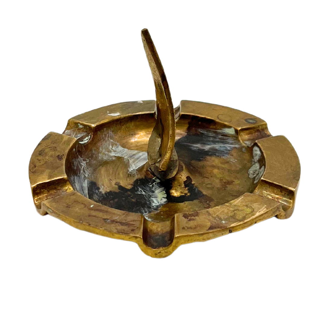 vintage brass sailboat ashtray