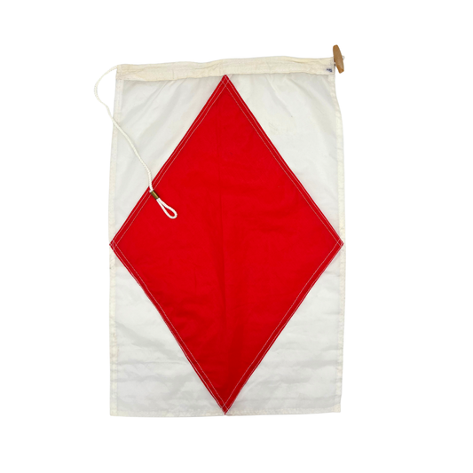 salvaged nautical signal flag - letter F