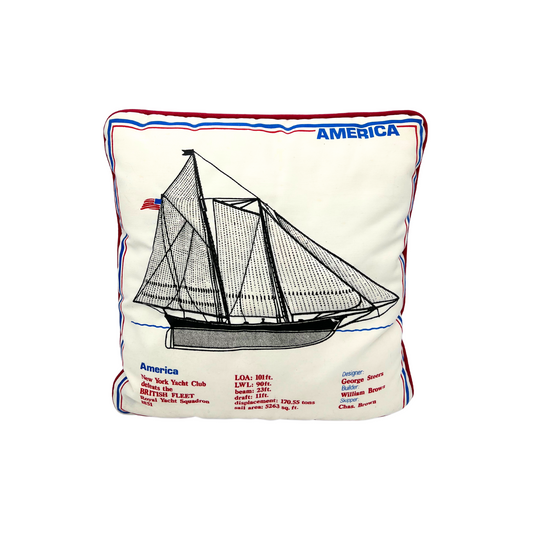 vintage America ship pillow