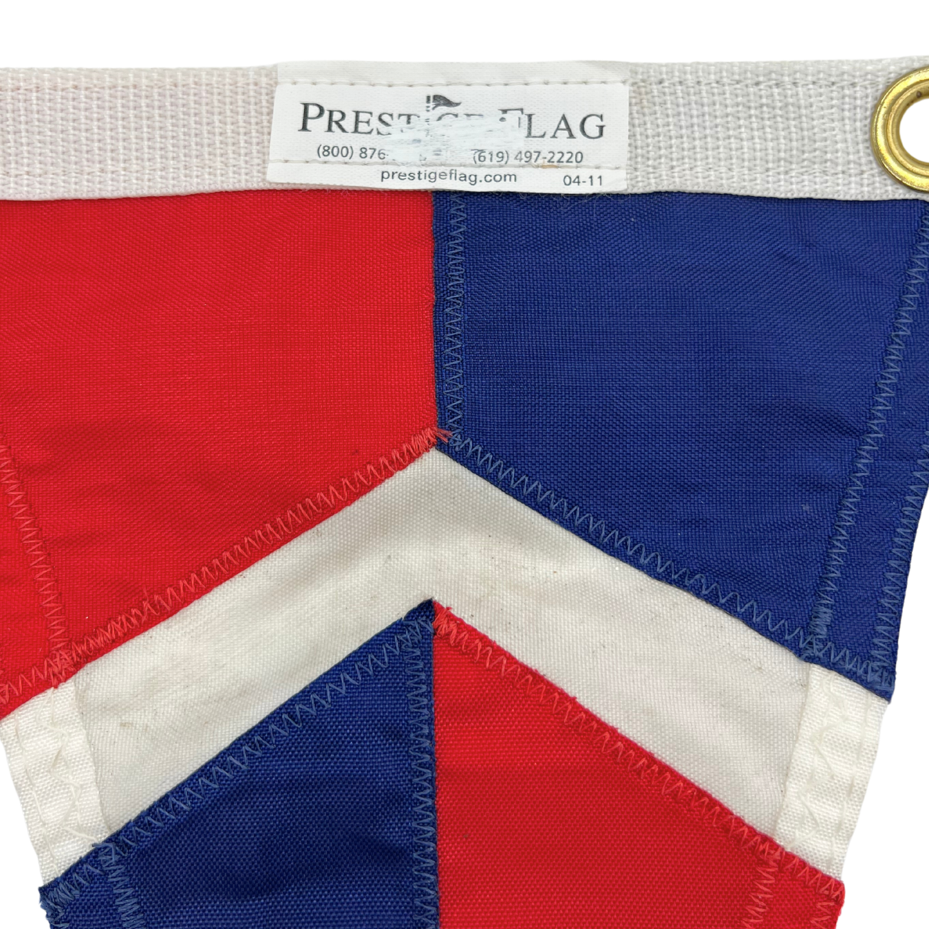 red, white, and blue burgee